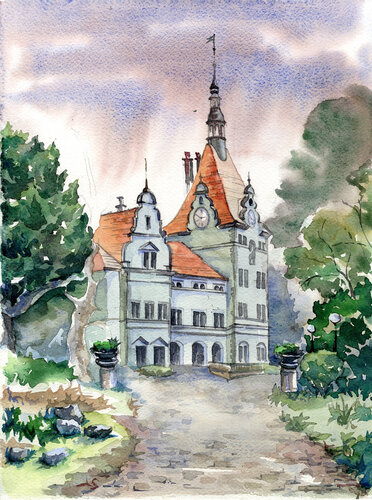 Ukrainian castle by Olena Horova, Painting for Sale on Singulart