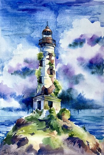 Lighthouse by Olena Horova, Painting for Sale on Singulart