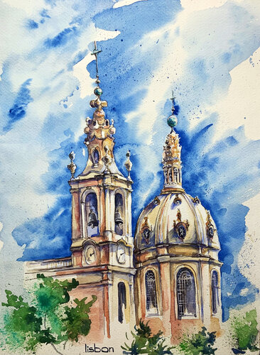 Lisbon cathedral van Olena Horova, Schilderij te koop op Singulart