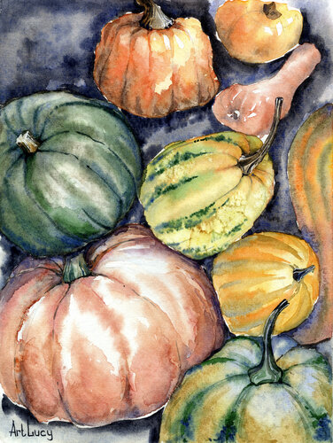 Pumpkins van Olena Horova, Schilderij te koop op Singulart