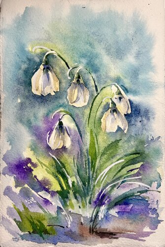 Snowdrops van Olena Horova, Schilderij te koop op Singulart
