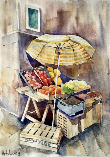 Fruit market van Olena Horova, Schilderij te koop op Singulart