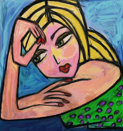Pensive en terrasse de BA-G., Impresión a la venta en Singulart