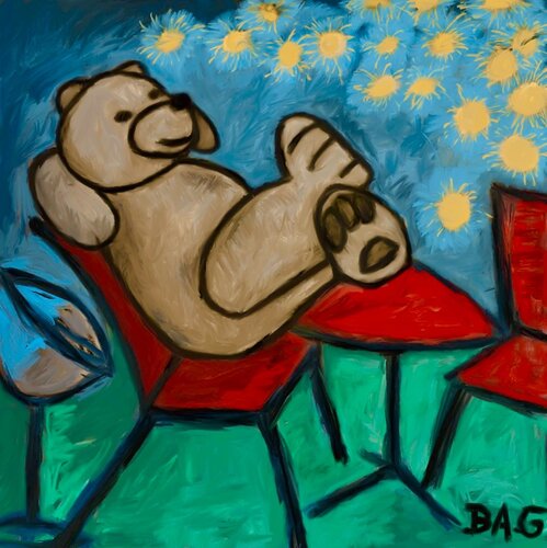 Nounours en terrasse by BA-G., Print for Sale on Singulart