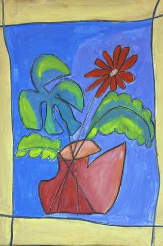 “Monstera & soleil rouge di BA-G., Stampa in vendita su Singulart