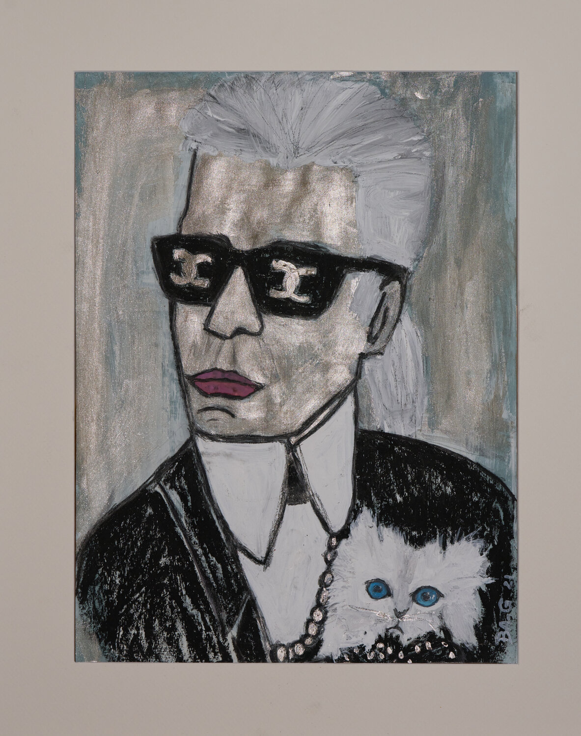 Karl Lagerfeld  avec son  Chat BA-G.