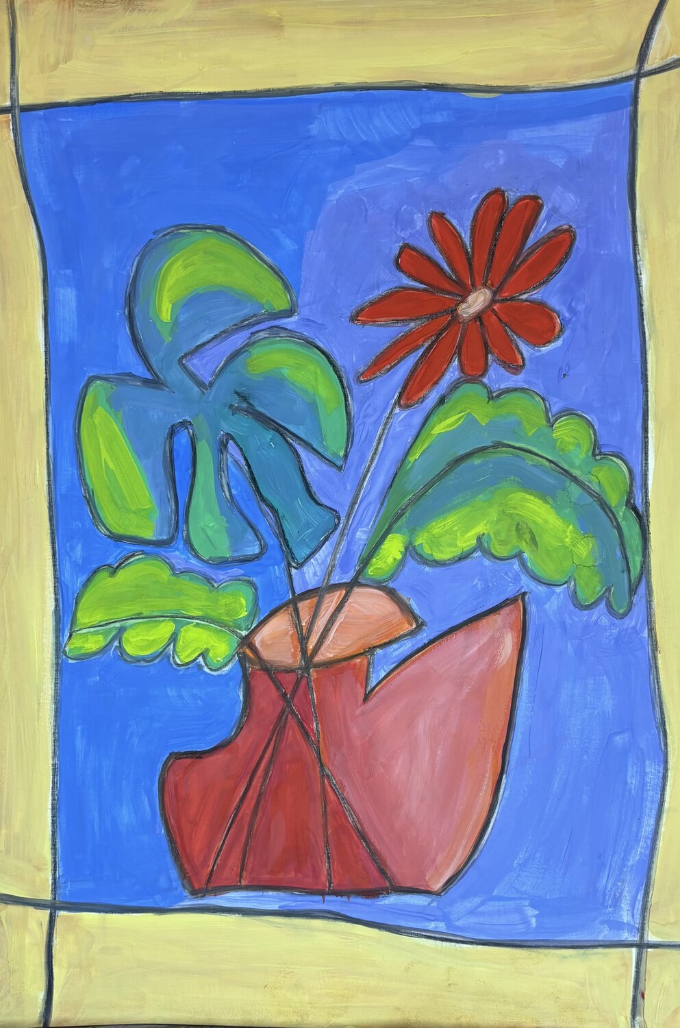“Monstera & soleil rouge BA-G.