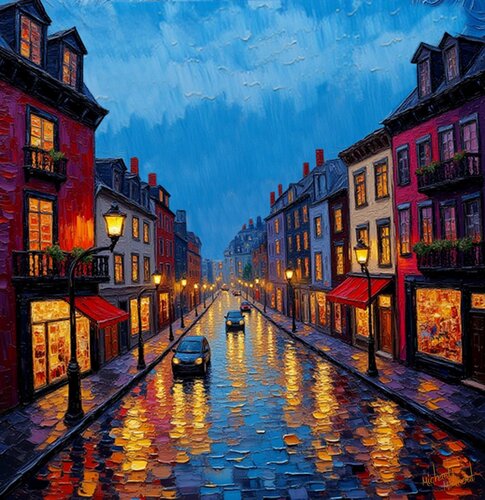 A quiet evening rain di michael malicoat, Digitale in vendita su Singulart