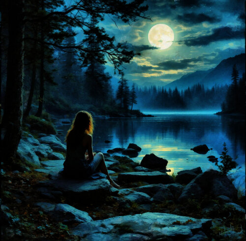 MOONLIGHT REVERIE van michael malicoat, Digitaal te koop op Singulart