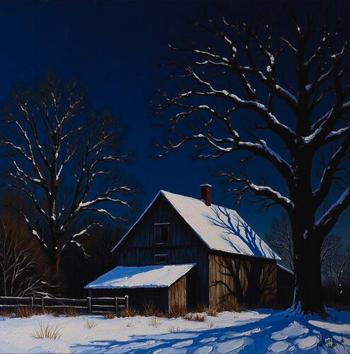 WISCONSIN FARM WINTER di michael malicoat, Digitale in vendita su Singulart