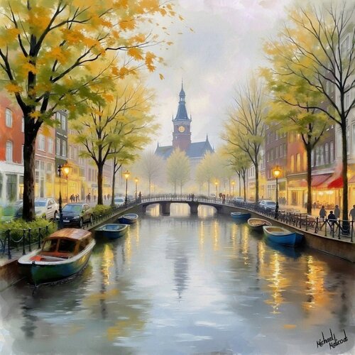 THE CANALS OF AMSTERDAM #16 de michael malicoat, Digital a la venta en Singulart