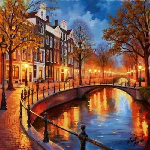 THE CANALS OF AMSTERDAM van michael malicoat, Digitaal te koop op Singulart