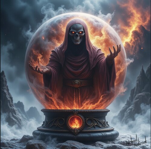 SAURON IN THE PALENTIR van michael malicoat, Digitaal te koop op Singulart