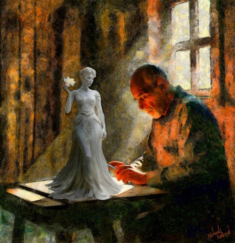 "The Sculptor’s Devotion" van michael malicoat, Digitaal te koop op Singulart