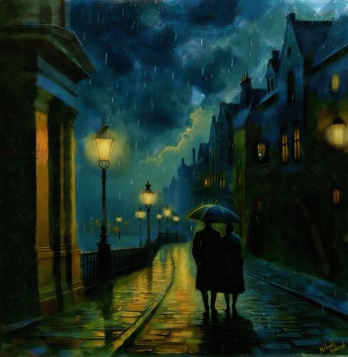 ROMANCE IN THE RAIN von michael malicoat, Digital kaufen auf Singulart