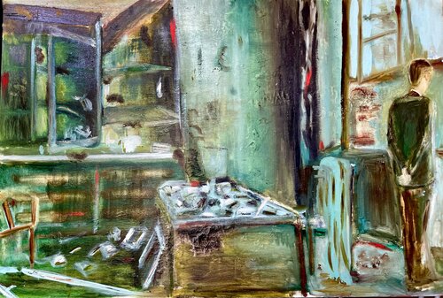 Interno con figura de Alessandro Pumo, Pintura a la venta en Singulart