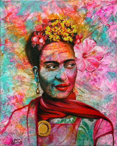 Frida Kahlo van Anja Semling, Schilderij te koop op Singulart
