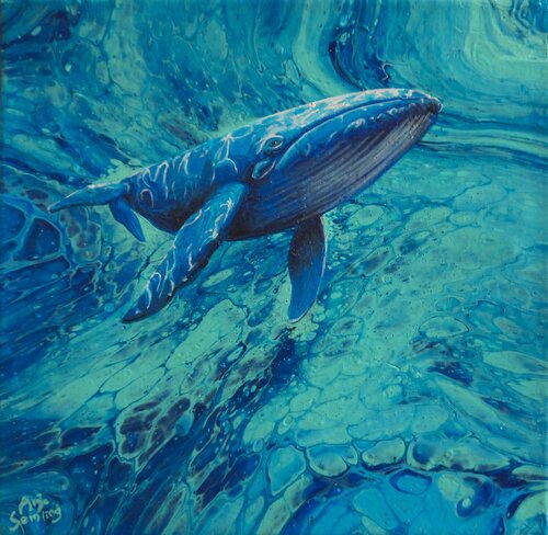 Titan des Ozeans – Blauwal von Anja Semling, Malerei kaufen auf Singulart