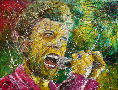 David Bowie On Stage ! van Anja Semling, Schilderij te koop op Singulart