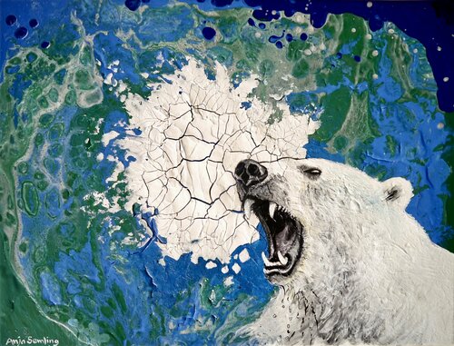 Ruf des Eisbären di Anja Semling, Pittura in vendita su Singulart