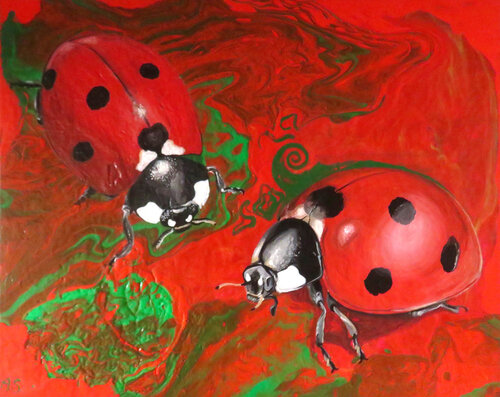 Marienkäfer-Duo di Anja Semling, Pittura in vendita su Singulart