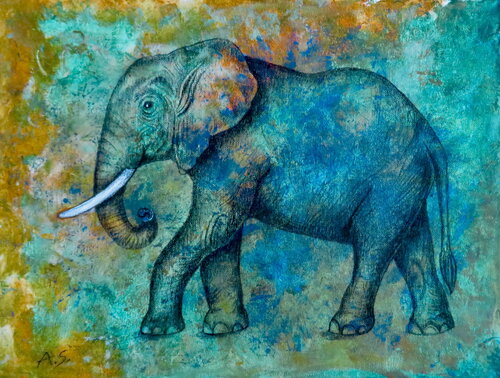 The Gentle Giant di Anja Semling, Pittura in vendita su Singulart
