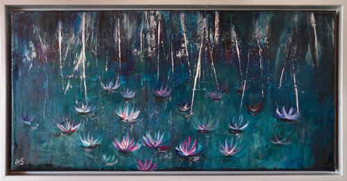 Glanz der Seerosen by Anja Semling, 회화 for Sale on Singulart