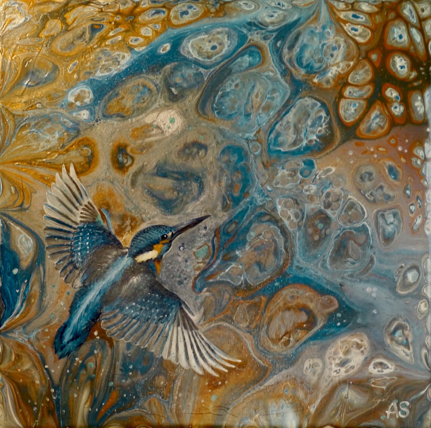 Eisvogel – Metamorphose der Strömung ( Fluid Art ) Anja Semling