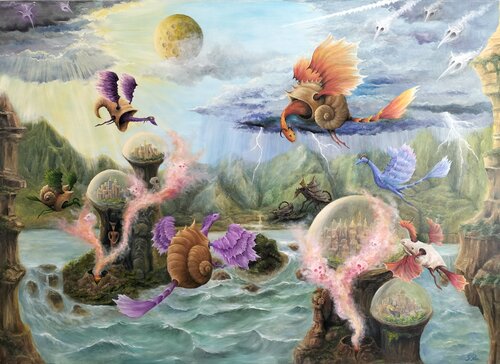 Gregory Pyra Piro oil painting ref 547352 magical surrealism fantasy von Gregory Pyra PIRO, Malerei kaufen auf Singulart