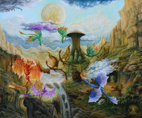 Gregory Pyra Piro oil painting refnumber 748351 magical surrealism fantasy von Gregory Pyra PIRO, Malerei kaufen auf Singulart