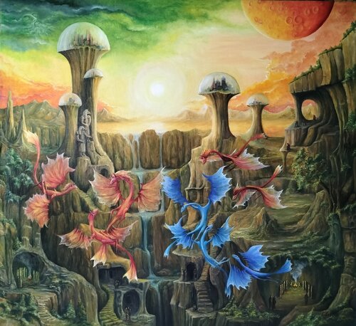 Gregory Pyra Piro oil painting ref 395641 magical surrealism fantasy von Gregory Pyra PIRO, Malerei kaufen auf Singulart