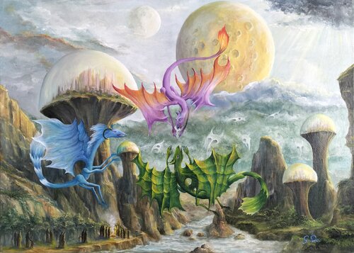 Gregory Pyra PIRO Oil Painting ref 430165, Dream Surrrealism Fantasy Art Oil on Canvas von Gregory Pyra PIRO, Malerei kaufen auf Singulart