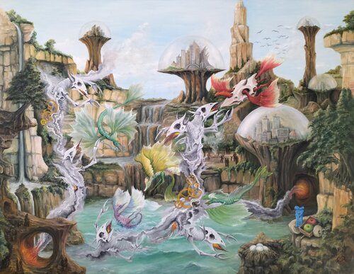 Gregory Pyra PIRO Oil Painting ref 303261, Dream Surrealism Fantasy Art Oil on Canvas von Gregory Pyra PIRO, Malerei kaufen auf Singulart