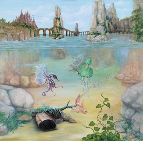 Gregory Pyra PIRO Oil Painting ref 745290, Marine Dream Surrealism Fantasy Art van Gregory Pyra PIRO, Schilderij te koop op Singulart