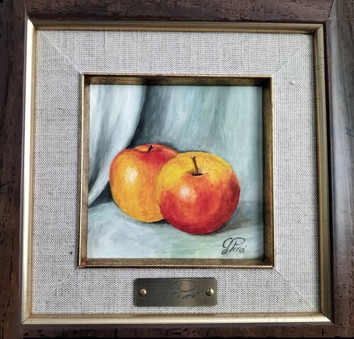 Gregory Pyra PIRO Oil Painting "Twin Apples" ref 548324, Still Life van Gregory Pyra PIRO, Schilderij te koop op Singulart