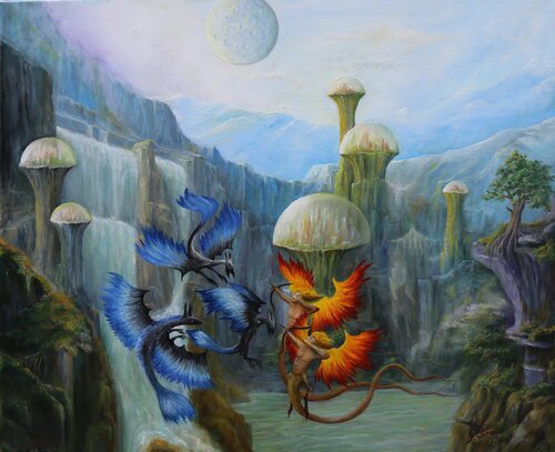 Gregory Pyra PIRO oil painting ref 384025, Modern Surrealism Fantasy Oil Painting by Gregory Pyra PIRO, 絵画 for Sale on Singulart