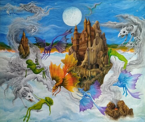 Gregory Pyra PIRO Oil Painting ref 940256, Dream Surrealism Fantasy Art Oil Painting by Gregory Pyra PIRO, Painting for Sale on Singulart