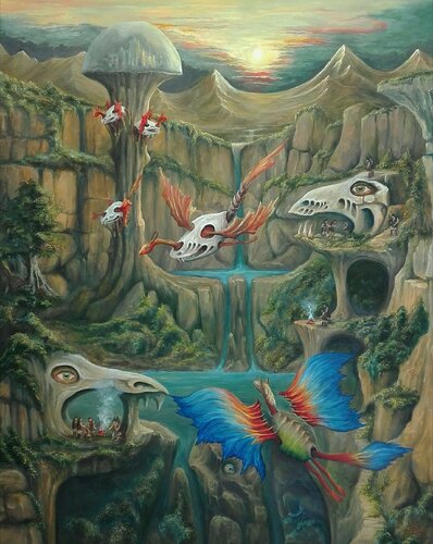 Gregory Pyra PIRO Oil Painting ref 593521, Dark Surrealism Fantasy Modern Surrealism Fantasy di Gregory Pyra PIRO, Pittura in vendita su Singulart