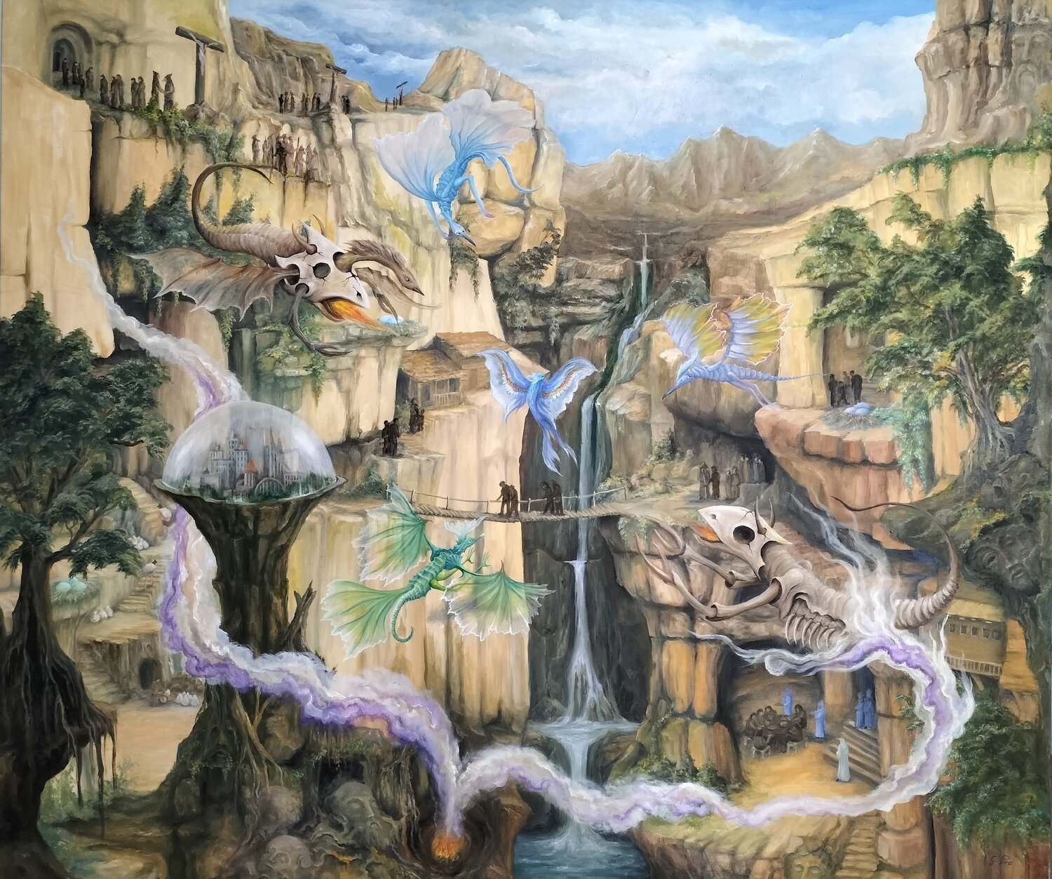 Gregory Pyra Piro oil painting ref 85726 symbolic figurative conceptual surrealism Gregory Pyra PIRO Originalgemälde zu verkaufen