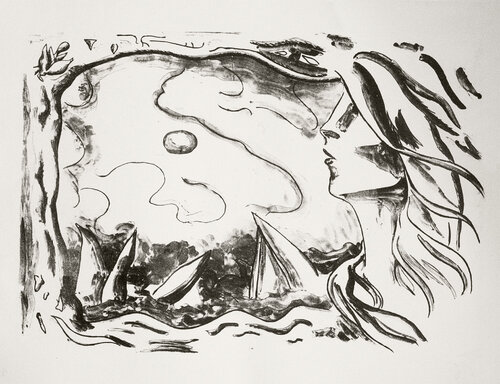 The Woman and the Future (Homage to Gauguin) van Noemi Ruiz, Afdruk te koop op Singulart