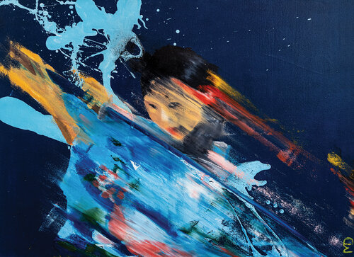 Geisha Kyoto von Dominique Machuel, Malerei kaufen auf Singulart