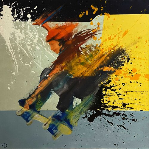 La nouvelle vague du Skateboard von Dominique Machuel, Malerei kaufen auf Singulart