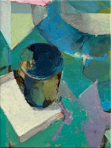 Still Life with Cake de Jennifer Agricola Mojica, Pintura a la venta en Singulart