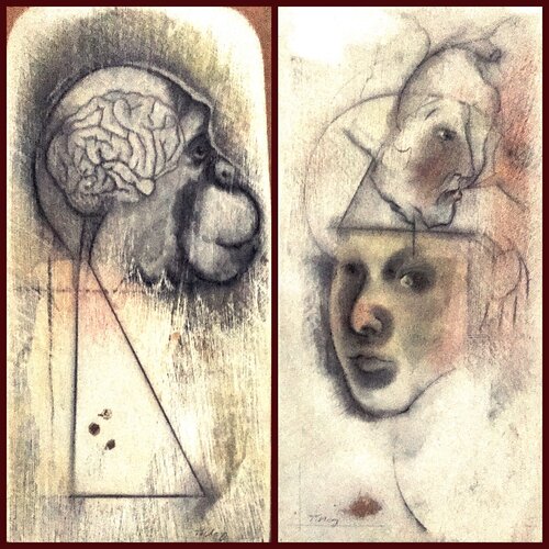 Animal-Human Diptych van Wilf Tilley, Schilderij te koop op Singulart