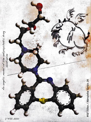 An angelic model of the anti-psychotic drug, Quetiapine van Wilf Tilley, Tekening te koop op Singulart