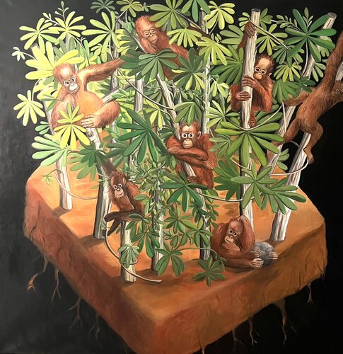 Do you have a footballfield? van Ellen Semen, Schilderij te koop op Singulart