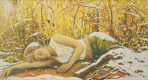 Schlafen im Schnee van Ellen Semen, Schilderij te koop op Singulart
