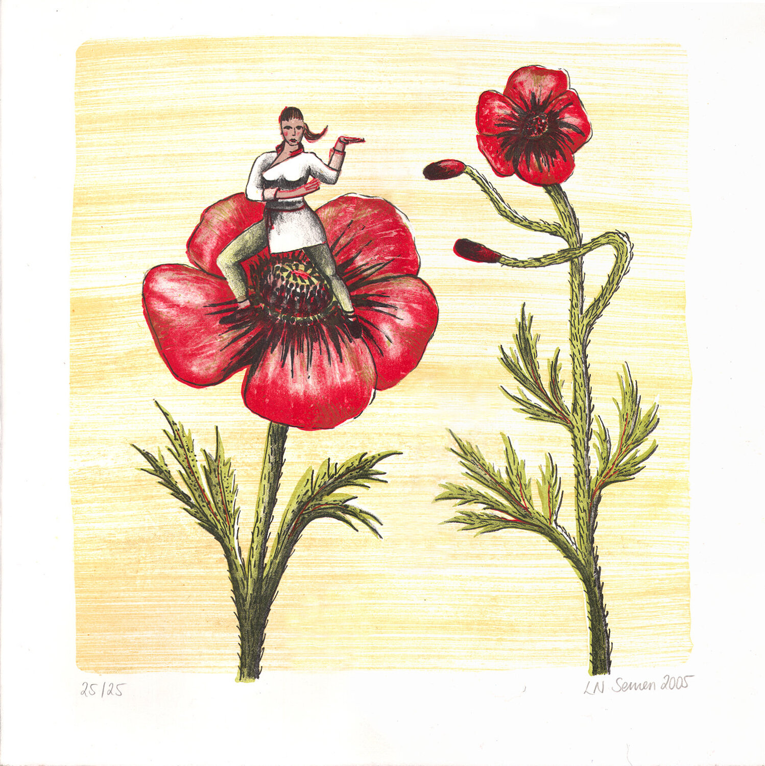 Mädchen und Mohnblume Ellen Semen