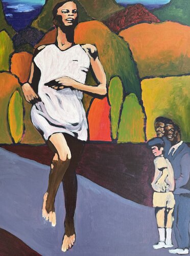A Forgotten Giant Reclaims Her Place van EMELINE RENARD, Schilderij te koop op Singulart