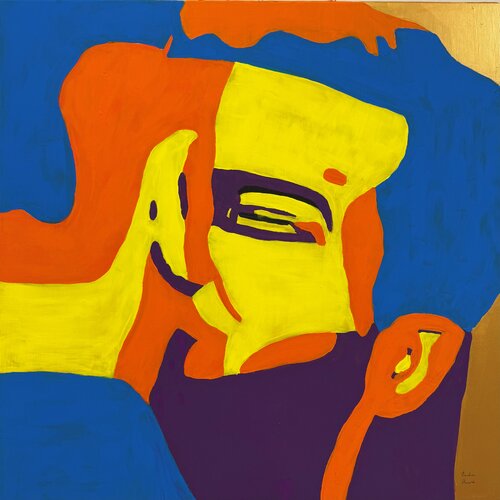 Two souls, two mouths melting into each other de EMELINE RENARD, Pintura a la venta en Singulart